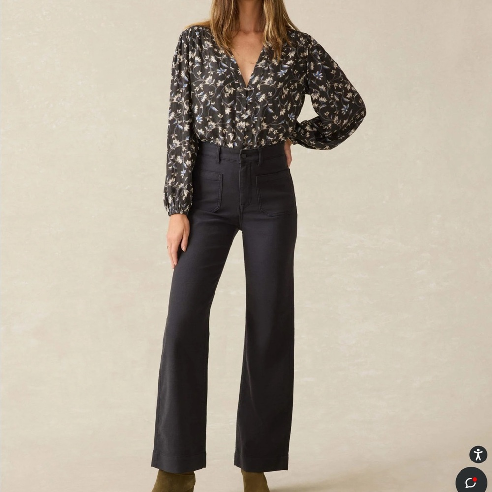 Faherty Stretch Terry Patch Pocket Pant - Washed Black Size 29